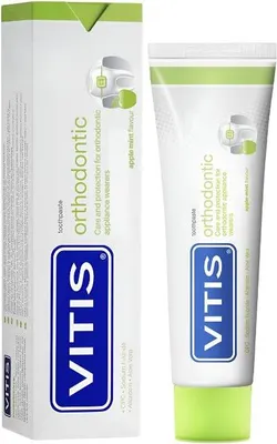 Image de Vitis | Dentifrice Pour Appareils Dentaires - Goût Pomme - 100 ml - Dentifrice Pour L'orthodontie