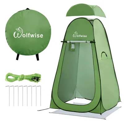 Produktbild von WolfWise PRO Pop Up Duschzelt Camping Silberbeschichtet mit Boden, Überzelt
