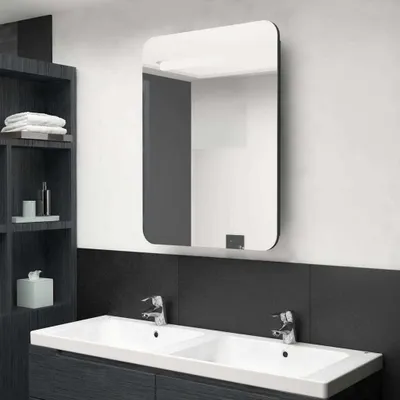 Produktbild von Maison Exclusive - LED-Bad-Spiegelschrank Schwarz 60x11x80 cm