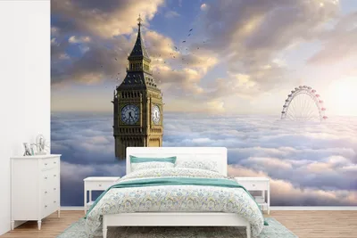 Produktbild von Fotobanner - London Eye und Big Ben über Wolken - Breite 525 cm x Höhe 350 cm