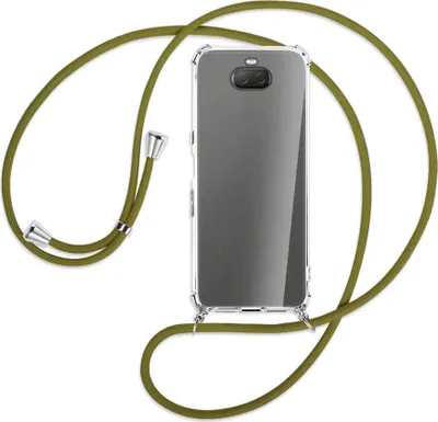 Produktbild von Handykette Backcover-Schutzhülle mit Band (Metall silberfarben) für Sony Xperia 10 Plus - khaki