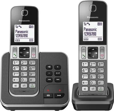Produktbild von Schnurloses Telefon Panasonic KX-TGD322FRG, Anrufbeantworter, 2 Mobilteile, Freisprecheinrichtung, Anruferkennung