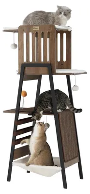 Immagine prodotto di Albero per gatti di grandi dimensioni, colore grigio, dimensioni 59 x 38 x 147 cm