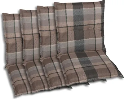 Produktbild von GO-DE Textil, Sesselauflage Niederlehner, 4er-Set, Farbe: braun, Maße ca.: 100 cm x 50 cm x 6 cm