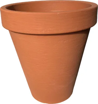 Produktbild von Garden Italia Vasen, runder, glatter Topf für Pflanzen, ECLI, Durchmesser 55 cm, Höhe 57 cm, aus terrakottafarbenem Kunstharz – für drinnen und draußen – frostbeständig – stoßfest – leicht, 55