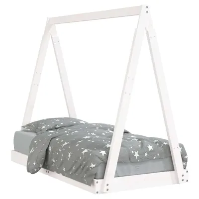 Produktbild von Kinderbett Weiß 70x140 cm Massivholz Kiefer
