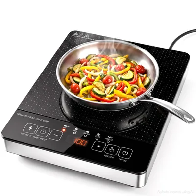 Produktbild von Induktionskochplatte Induktionskochfeld 1 Platten, 2000W, 10 Leistungsstufen, LED Display, Timer 180min, Kochfeld 270°C, Glaskeramik, Schwarz, Retoo