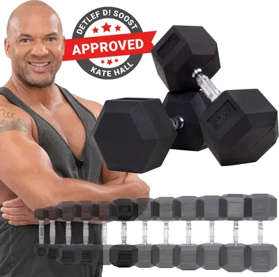 Produktbild von Miweba Sports Hexagon Kurzhantel 2er Set HGH100 | Gusseisen Hantel - Krafttraining - Workout - Fitnesstraining - Gewichte - Gymnastikhanteln (15 kg)