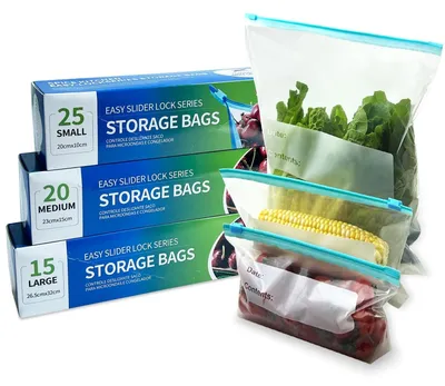 Produktbild von Solidchoice – 60 wiederverwendbare Lebensmittelbeutel mit Verschluss