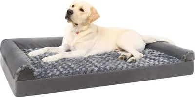 Image de Lit orthopédique Premium pour grands chiens Lit orthopédique pour grands chiens 105x70x18cm Canapé pour chiens Housse amovible lavable XL Canapé pour chiens Gris