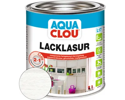 Produktbild von Clou Lack-Lasur Combi Aqua L17 weiß 375 ml
