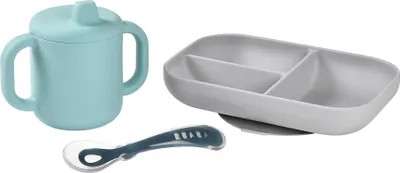 Produktbild von Beaba Lern-Geschirrset + Becher - Blau; 913526