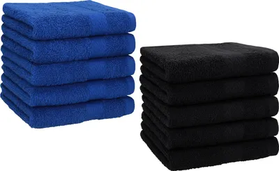 Produktbild von Betz 10 Stück Seiftücher 30x30 cm PREMIUM 100% Baumwolle  Farbe: royalblau und schwarz