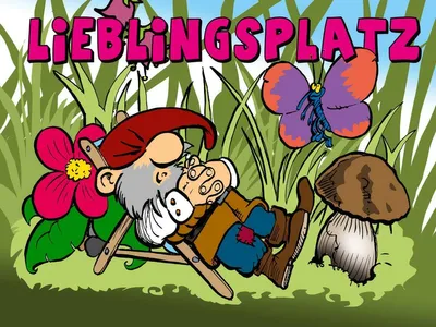 Produktbild von vianmo Holzschild 30x40 cm Lieblingsplatz Zwerg im Garten
