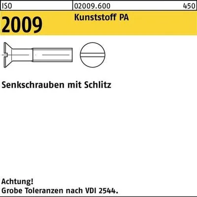 Produktbild von Reyher  Senkschrauben ISO 2009 Kunstst. M 6x16 PA (200 Stück)
