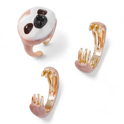 Produktbild von Faultier Ring Set HUG Ring Freundschaftsringe 3er