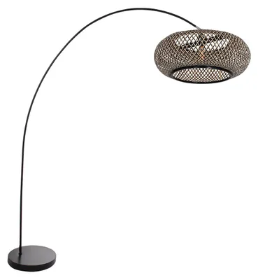 Immagine prodotto di Mexlite - lampada da terra - Solva - nero - bambù metallo - lampada ad arco - E27 - 4466ZW
