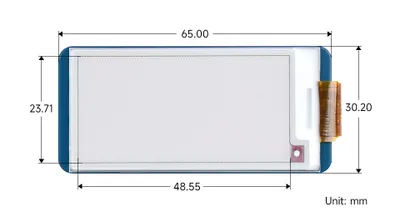 Produktbild von Waveshare 2.13inch E-Paper HAT (B) 250x122 Red/Black/White SPI Interface