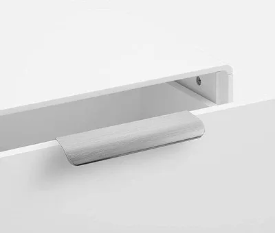 Zdjęcie produktu dla Czarne uchwyty aluminiowe, 128 mm, wygięte, 15 szt.