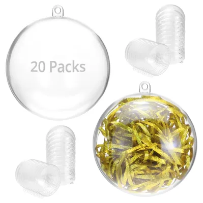 Produktbild von Solidchoice - ® Packung mit 20 Plastikkugeln - Transparente Weihnachtsdekorationen mit einem Durchmesser von 8 cm