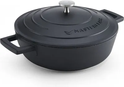 Immagine prodotto di Casseruola bassa, in alluminio pressofuso, 24 cm, 2,5 l, nera - MasterClass