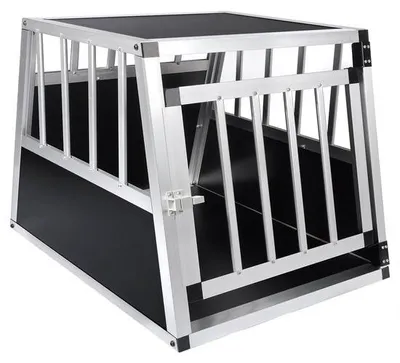 Produktbild von Famanu Hundetransportbox Aluminium - 54 x 69 x 51 cm mit Sicherheitsschloss