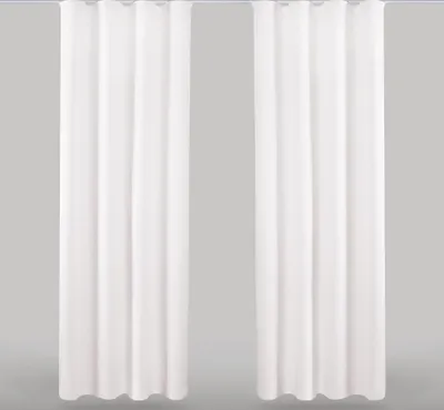 Produktbild von 2x Gardinen Microfaser mit Kräuselband (Weiß), Größe: 140x175cm