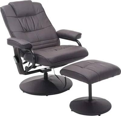 Produktbild von Massagesessel Relaxsessel, inkl. Fußhocker, 10 Vibrationspunkte, 1 Fernbedienung; 77 cm x 84 cm x 95 cm, Braun