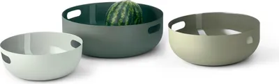 Produktbild von Philippi Copenhagen Schalen Set 3tlg Stahl, pulverbeschichtet, innen emailliert 234023