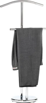 Produktbild von Herrendiener Kleiderständer Kleiderbutler Damendiener Garderobe LAURENZ mit Hosenbügel, Metall verchromt
