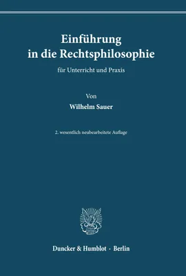Produktbild von Einführung in die Rechtsphilosophie für Unterricht und Praxis.