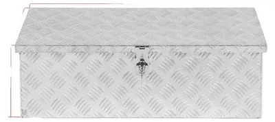 Image de Boîte à outils, alliage d'aluminium, 39" x 13" x 10", serrure en T avec clés, montage sous plancher, roulements pour charges lourdes