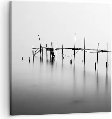 Produktbild von Bild auf Leinwand - Leinwandbild - Meer Brücke Wasser - 50x50cm - Wand Bild - Wanddeko - Wandbilder - Leinwanddruck - Bilder - Kunstdruck - Wanddekoration - Leinwand bilder - Wandkunst - AC50x50-3727