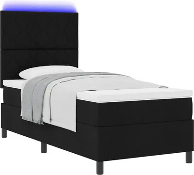 Obrázok produktu pre Posteľ s pružinovým rámom s matracmi Čierna 100 x 200 cm látka