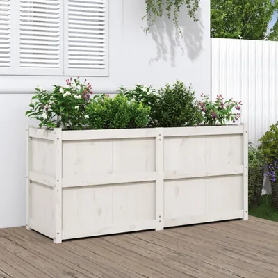 Produktbild von Cloris Designermöbel Pflanzkübel Weiß 150x50x70 cm Massivholz Kiefer 2024 Neu