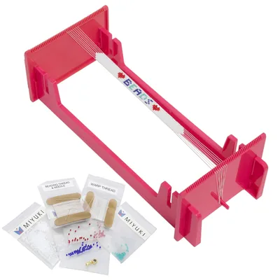 Perlenwebgerät-Set mit verstellbarem Webrahmen, Perlen & Zubehör