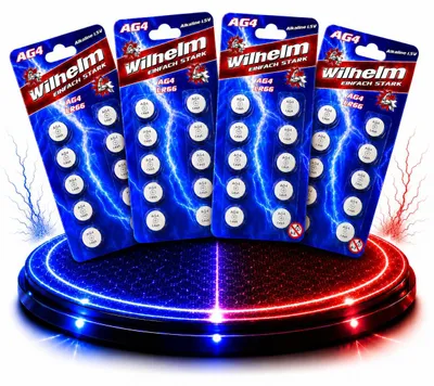 Produktbild von 40 X Wilhelm AG4 LR66 - L 626 - 177 - 377 - GP77A Qualitätsbatterien 1,5 V Alkaline
