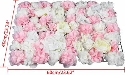 Produktbild von Künstliche Rosen Blumenwand - Set mit 6 Wandpaneelen - Seidenrosen 40x60 cm - Deko für Hochzeit, Party, Zuhause - Mehrfarbig
