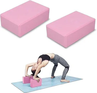 Produktbild von Famanu Yoga Block 2 Stück - Leichtgewicht Hochdichter Schaum in Rosa