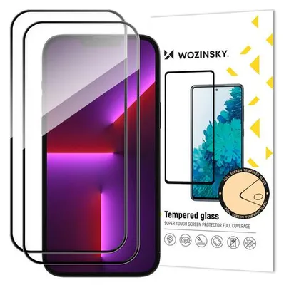 Immagine prodotto di 2 Pcs. Vetro Temperato A Schermo Intero Con Telaio Caso Amichevole Wozinsky Piena Colla Iphone 15 Plus - Nero