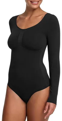 Produktbild von Figurschmeichelnder Body mit Slip und langen Ärmeln