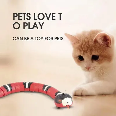 Rattenschlange Spielzeug, Katzenspielzeug Schlange, interaktives Katzenspielzeug, intelligenter Sensor, mit USB-Kabel