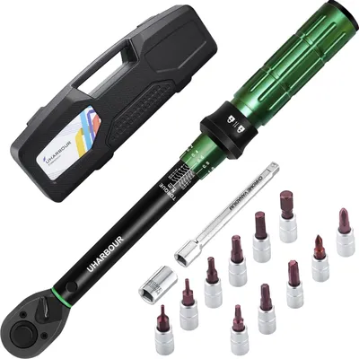 Immagine prodotto di Chiave dinamometrica bicicletta - 1-25 Nm - Attacco 1/4 - Set con inserti e prolunga 100 mm - Precisione ±3%