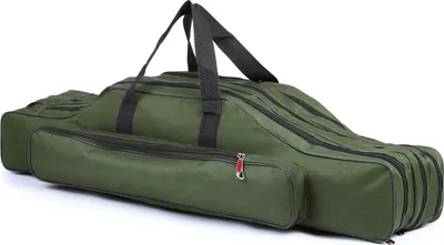 Produktbild von 3-lagige Angelruten-Tasche, tragbar, faltbar, Angelruten-Tragetasche, Angelrolle, Angelgeraet, Aufbewahrungstasche