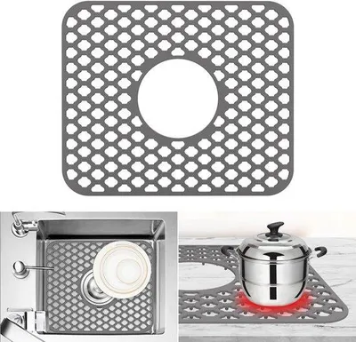 Immagine prodotto di Tappetino in silicone per il lavello, 34,5 x 29,5 cm, copertura pieghevole per lavello, resistente al calore e antiscivolo.