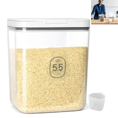 Produktbild von Kompakte Vorratsdose mit Pop up Deckel,Aufbewahrungsdose mit BPA frei und staubdicht,Ideal für trockene Lebensmittel,5,5 Liter Fassungsvermögen