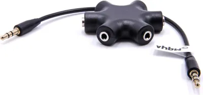 Produktbild von vhbw Audio Splitter Verteiler 6-fach Klinkenverteiler AUX für Kopfhörer, Boxen, Tablet - Schwarz