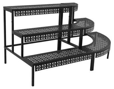 Produktbild von Pflanzenregal Blumenregal - 3-stufiges Pflanzengestell - Für Blumentöpfe - Innen und außen - 130 x 60 x 60 cm - Ebenenlänge 90/110/130 cm