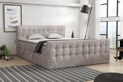 Produktbild von FEDVE Boxspringbett Schlafzimmerbett PUMIKAS LUX mit 2 Bettkasten, Doppelbett mit Bonell-Matratze und Topper 200x200