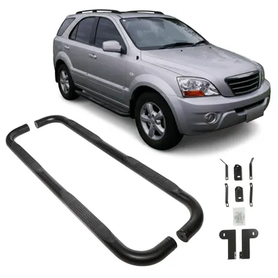 Image de Tubes Marche Pieds Latéraux Compatible avec Kia Sorento 2002-2008, 2 pcs Droite + Gauche, d'installation et de Fixation